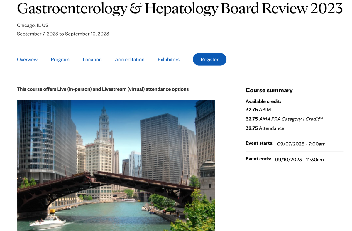 Gastroenterology & Hepatology Board Review 2023 September 7-10, 2023 
